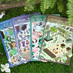 Miniature landscape stickers - Retro fairy tale cartoon 3D small house DIY notebook scene stickers