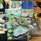 Extra-large miniature landscape stickers - Lü Zhai Zhi Yi (Strange Tales from a Chinese Studio) - DIY scene handbooks - Scene stickers