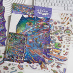 Fantasy Adventure Journey Themed Scene Stickers, DIY Creative Decorative Stickers, Immersive Collage Materials