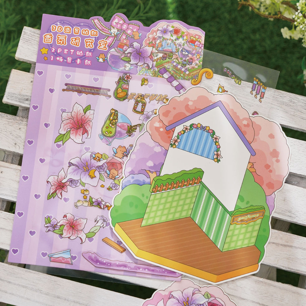 Everything Research Institute Diorama Stickers, Journal Decoration Stickers, Handmade Stress-Relief Stickers, 3D Miniature Scenes