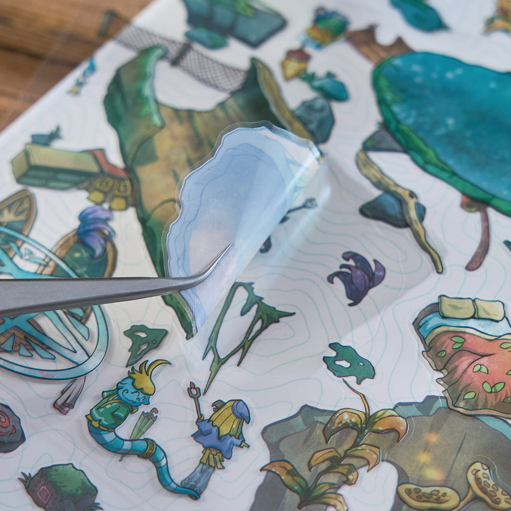 Pegatinas de escena de la Frontera Prohibida, pegatinas de escena inmersiva, materiales creativos de bricolaje para decorar diarios y hacer collages.