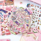 Fantasy Life Themed 3D Scene Stickers, Journal Decoration Stickers, Childlike Creative Collage Stickers