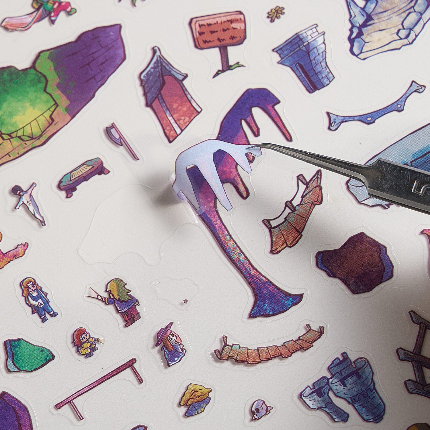 Fantasy Adventure Journey Themed Scene Stickers, DIY Creative Decorative Stickers, Immersive Collage Materials