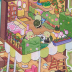 Cute Cute Creature Cottage Stickers, 3D Creative Immersive Scene-Making Stickers