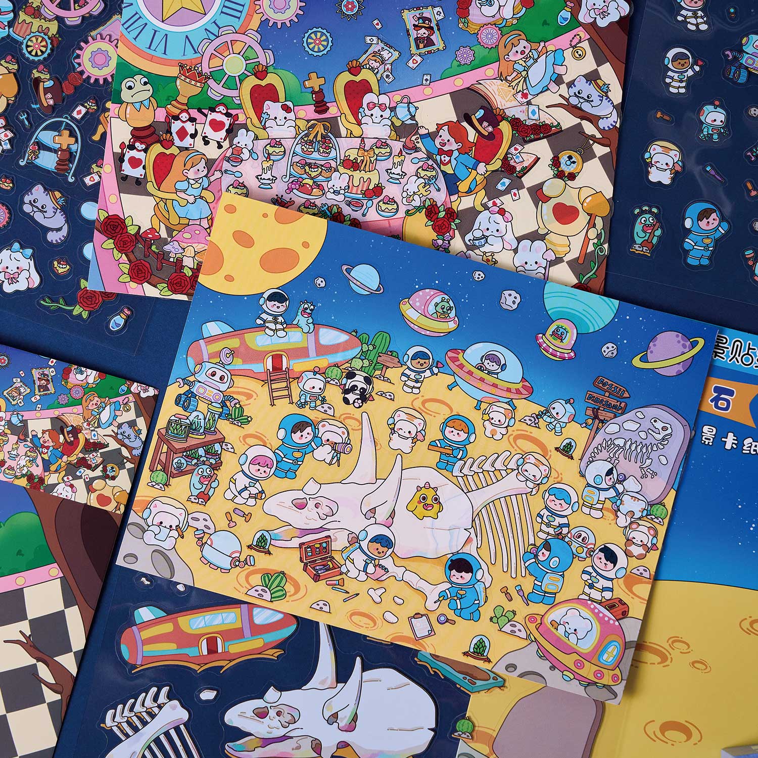 Pegatinas para crear escenas de exploración del tiempo, materiales para decorar diarios, cuentos de hadas de ensueño, manualidades creativas