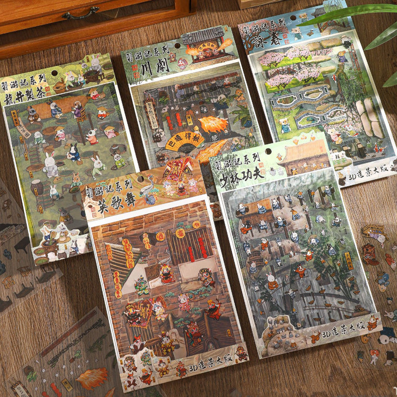 Xinyuyan "Xiyou" Series Landscape-Making Stickers: 3D Stereo Hut Scenes, Stress-Relief DIY Creative Decorations