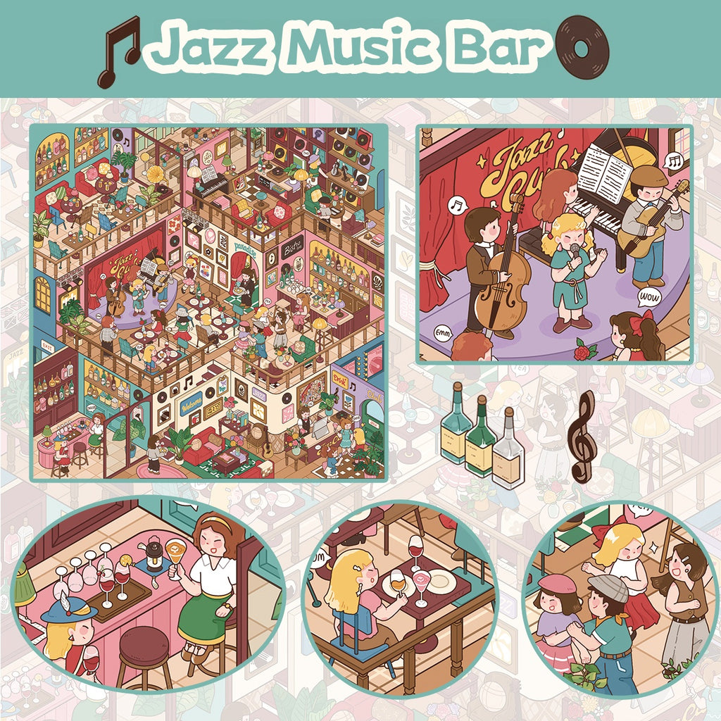 3D scene stickers, colorful stickers, reusable multiple times