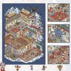 Chinese style stickers, adult stickers, dark retro style 3D scene stickers.