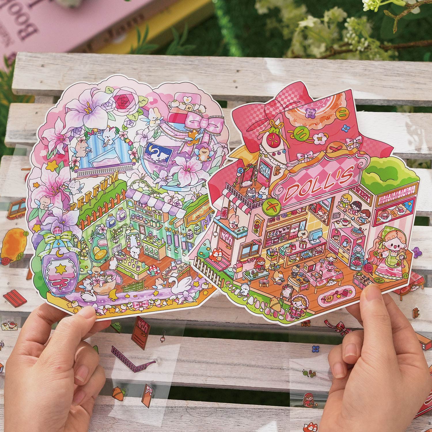 Pegatinas para dioramas del Instituto de Investigación Everything, pegatinas para decorar diarios, pegatinas antiestrés hechas a mano, escenas en miniatura en 3D