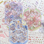 Paper Trail Zoo Kitten Whiskers Leisure Day Series Scenery-Making Stickers, 3D Stereo Cottage Fun Collage