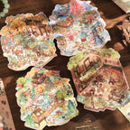 Decoration stickers, Chinese style scenes, funny garbage magazine stickers