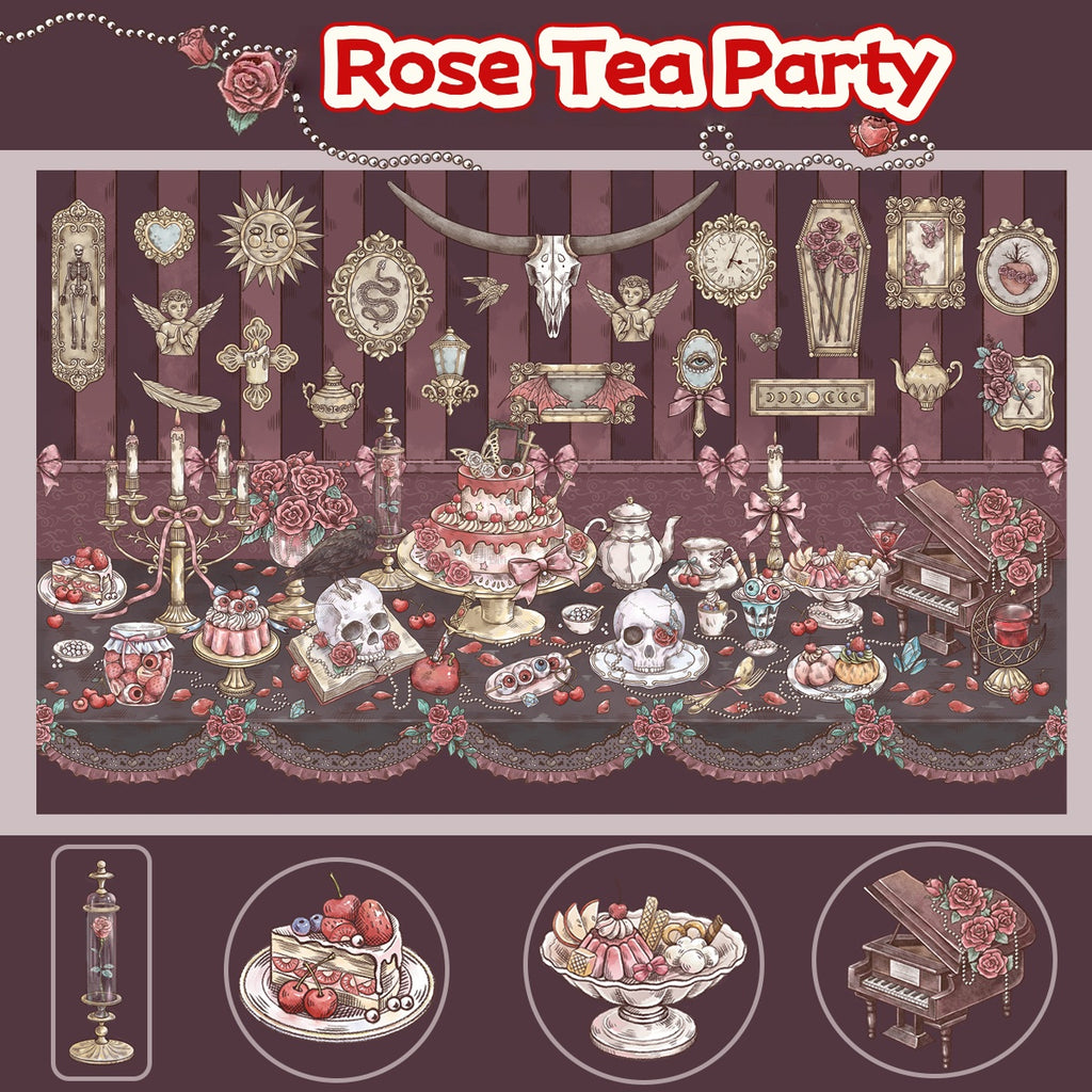 Chinese style stickers, adult stickers, dark retro style 3D scene stickers.