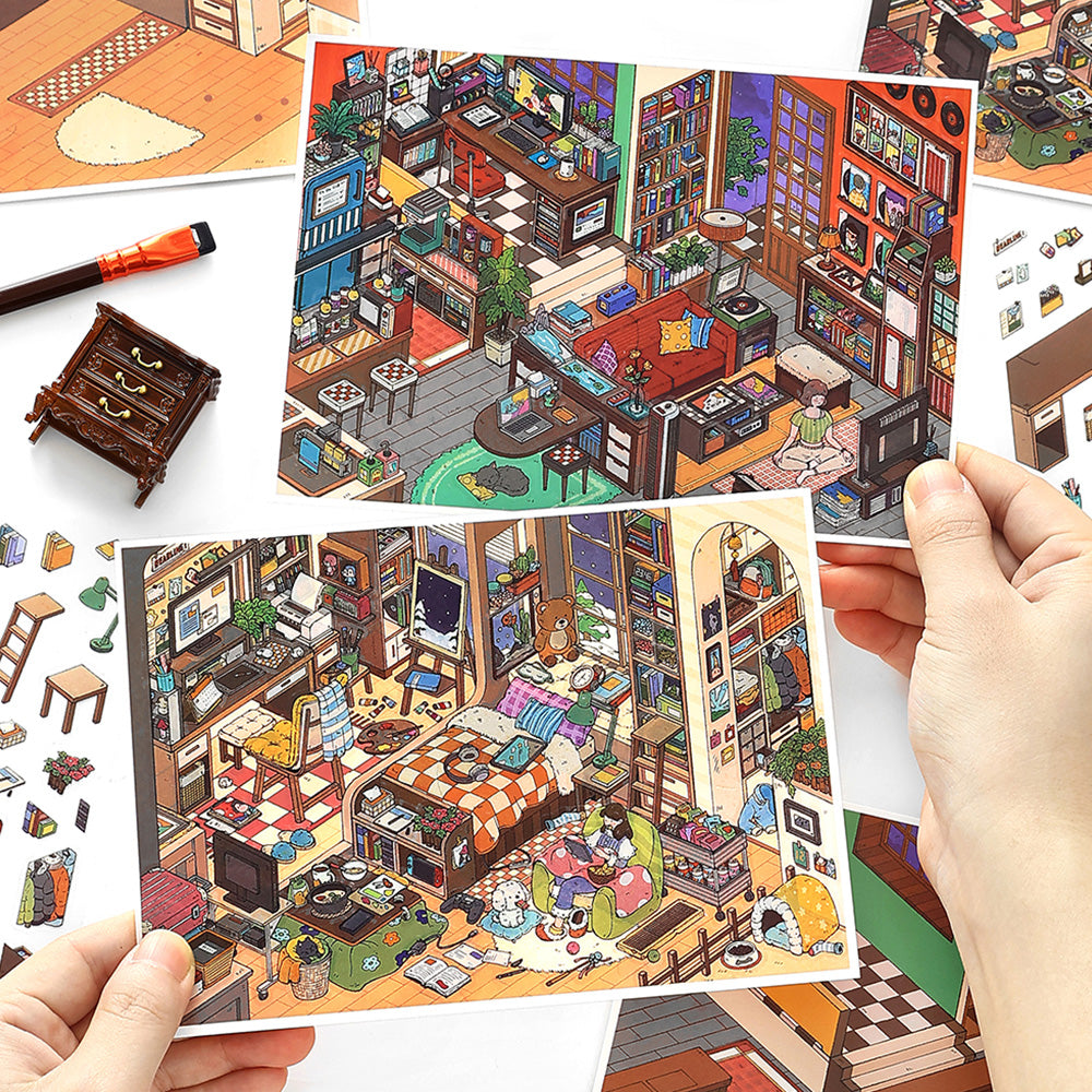 Landscaping stickers, hand journal decoration, scene DIY stickers