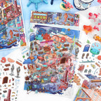 Miniature landscape stickers, DIY stickers, colorful sticker packs, scene stickers