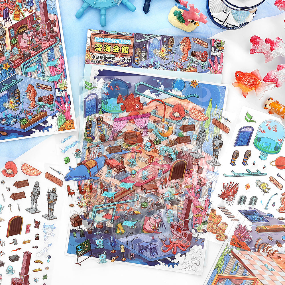 Miniature landscape stickers, DIY stickers, colorful sticker packs, scene stickers