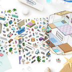 Infeel.Me 3D Miniature Home Scene Stickers – Immersive Stress-Relief Handcraft Collage Stickers