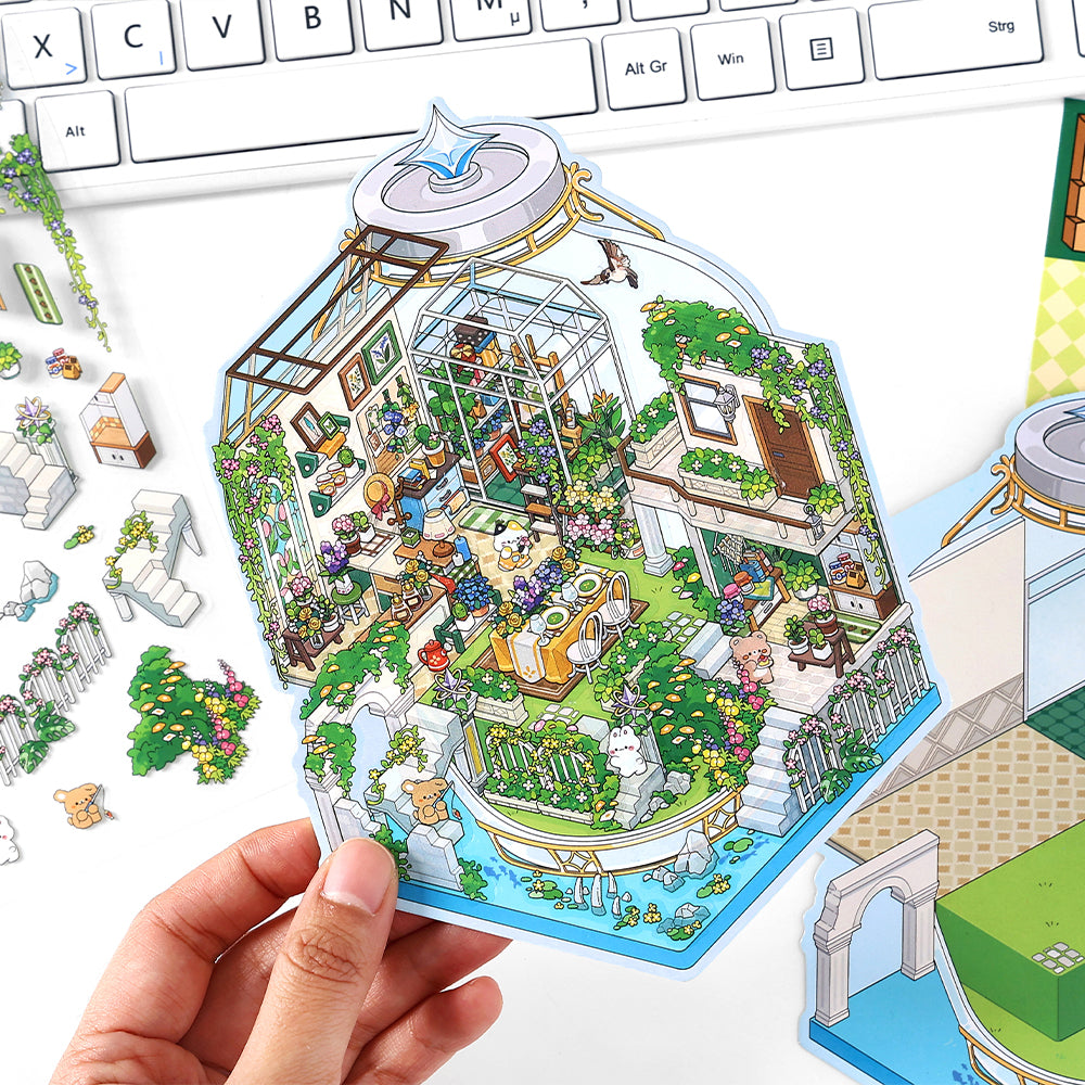 Fun &amp; Creative DIY Miniature Scenery-Making Stickers - Immersive Collage Stickers for Underwater City, Garden Courtyard Notebook Decoration