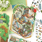 3D Scene Collage Material Set - Fantasy Multi-Layered Miniature World, Creative DIY Notebook Decoration, Fairy-Tale Style 3D Scenery-Making Supplies