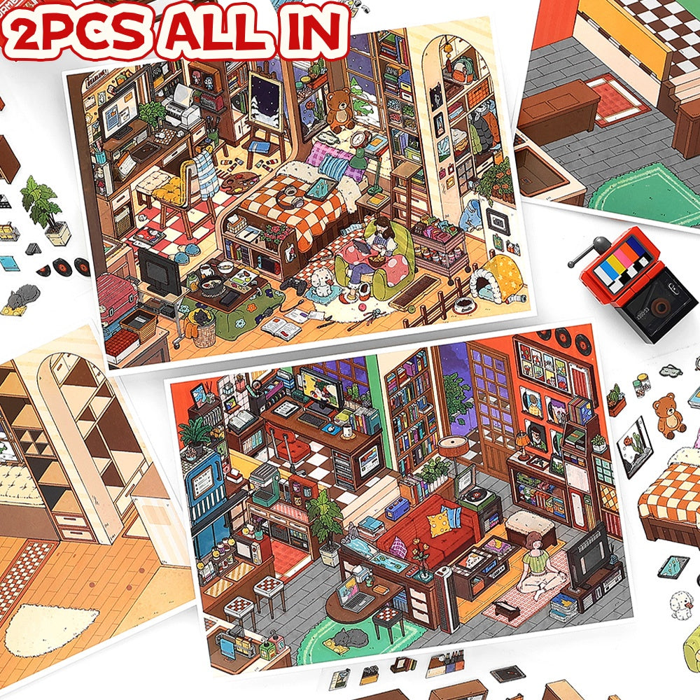 Landscaping stickers, hand journal decoration, scene DIY stickers