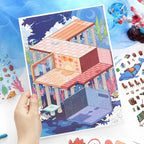 Miniature landscape stickers, DIY stickers, colorful sticker packs, scene stickers