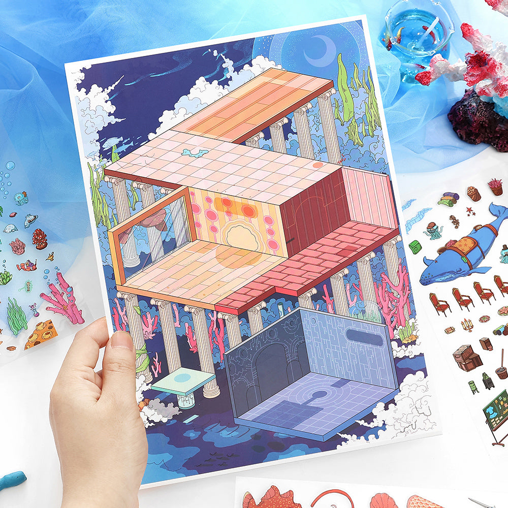 Miniature landscape stickers, DIY stickers, colorful sticker packs, scene stickers