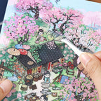 Chinese-Style Scene Scenery-Making Sticker Set - Immersive Creative DIY Notebook Decoration, Ancient-Style 3D Collage Materials
