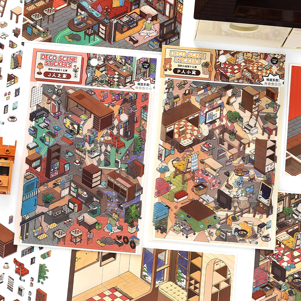 Landscaping stickers, hand journal decoration, scene DIY stickers