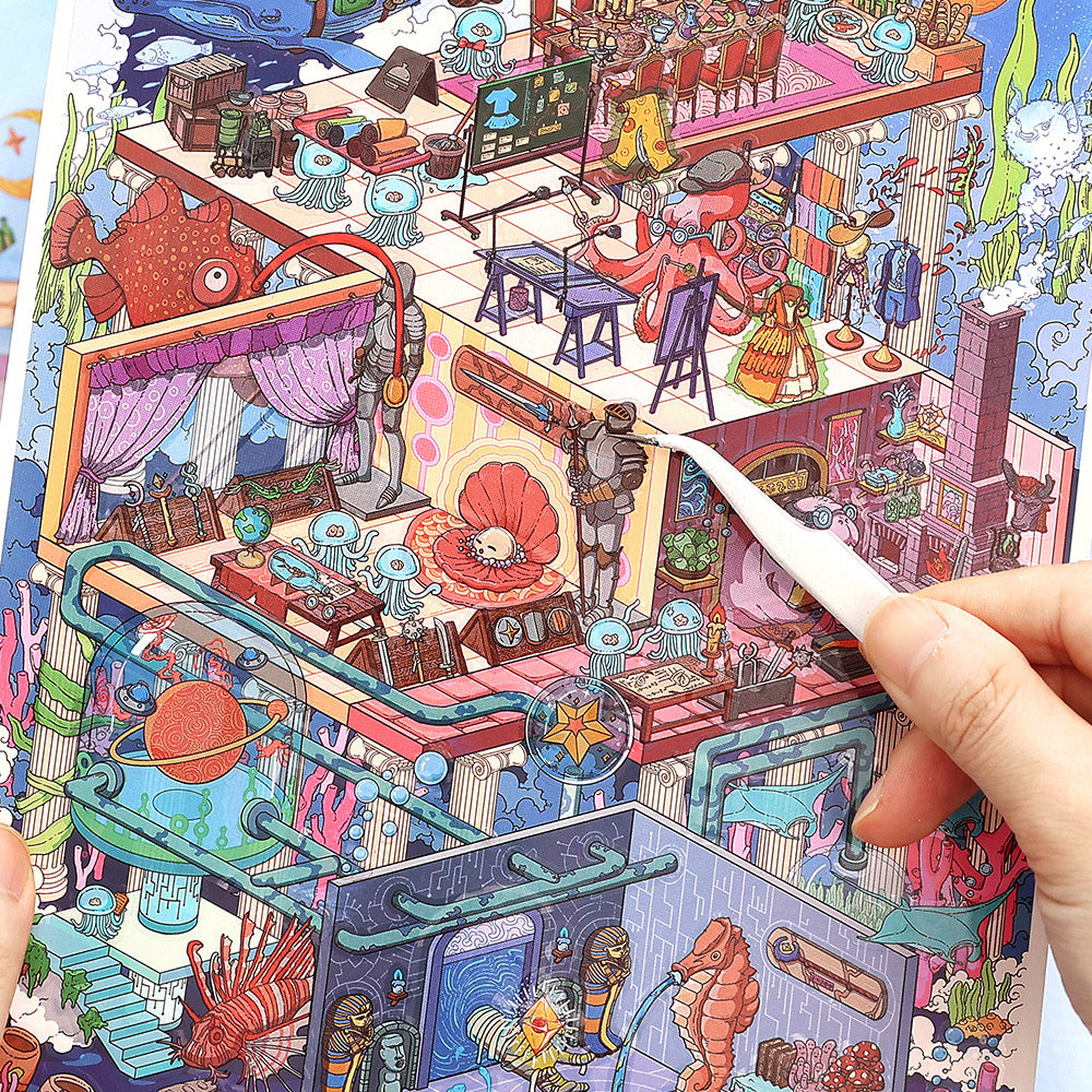 Miniature landscape stickers, DIY stickers, colorful sticker packs, scene stickers