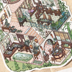 Chinese-Style Landscape Garden Scenery-Making Stickers, Creative DIY Notebook Decoration Multi-Layer 3D Collage Materials