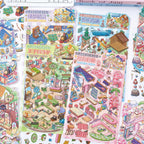 Fantasy Life Themed 3D Scene Stickers, Journal Decoration Stickers, Childlike Creative Collage Stickers