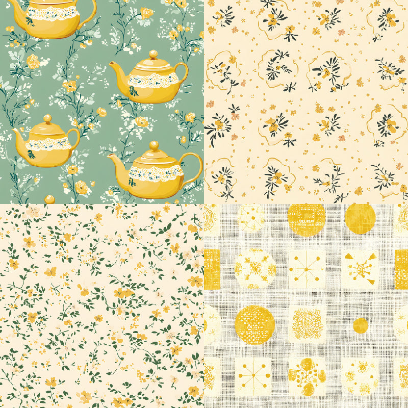 24 colorful tea cup pattern cards, suitable for DIY notebook making, and also for greeting cards