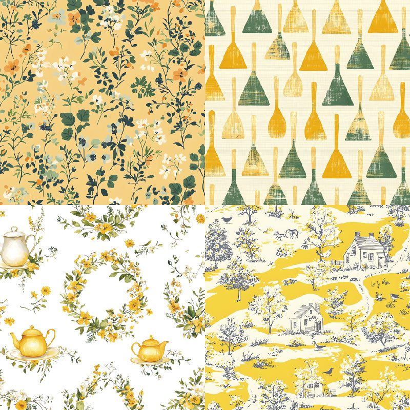 24 colorful tea cup pattern cards, suitable for DIY notebook making, and also for greeting cards