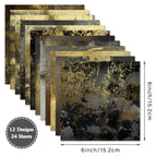 24 sheets of black and gold cardstock, versatile, suitable for greeting cards, flower message cards, and wedding decoration message cards.