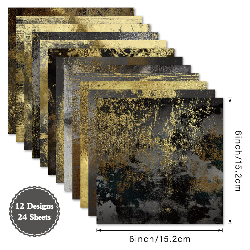 24 sheets of black and gold cardstock, versatile, suitable for greeting cards, flower message cards, and wedding decoration message cards.