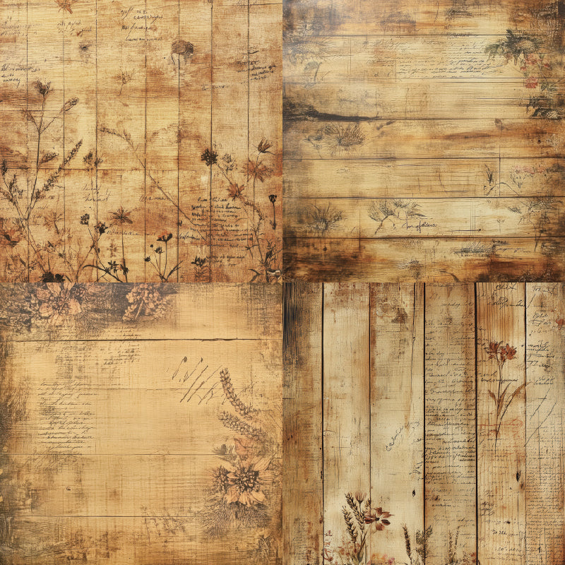 24 sheets of old wood-style cardstock, letter message cards, DIY enthusiast gifts.