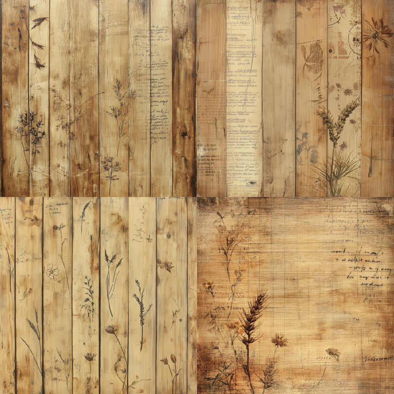 24 sheets of old wood-style cardstock, letter message cards, DIY enthusiast gifts.