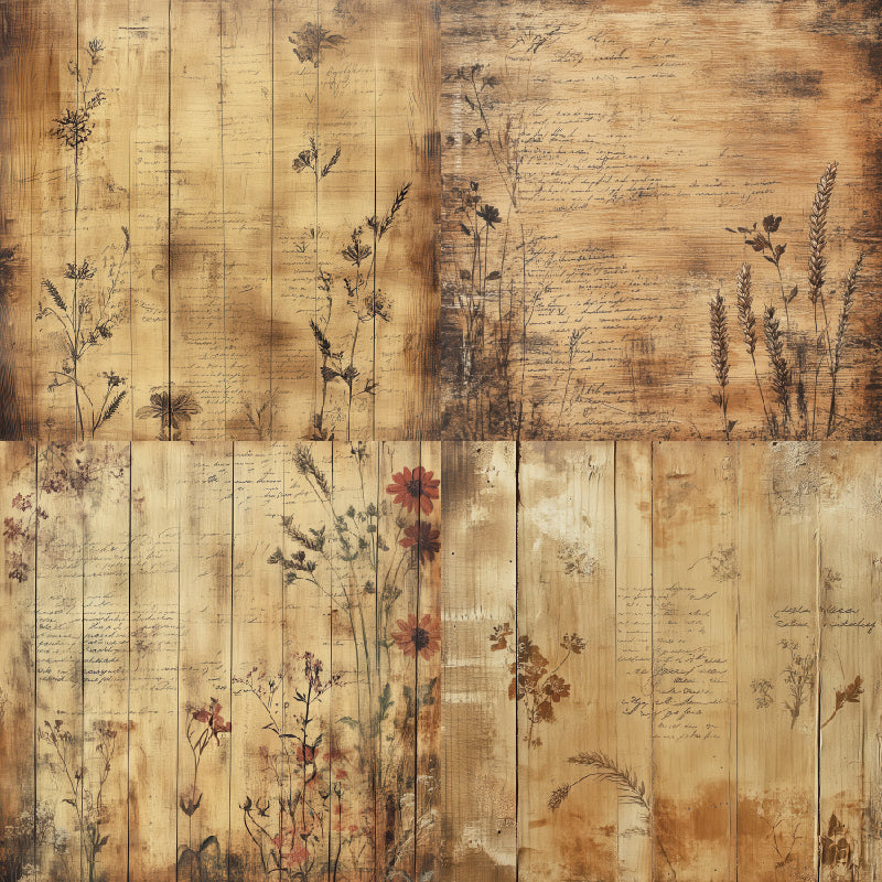 24 sheets of old wood-style cardstock, letter message cards, DIY enthusiast gifts.