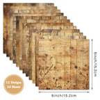 24 sheets of old wood-style cardstock, letter message cards, DIY enthusiast gifts.