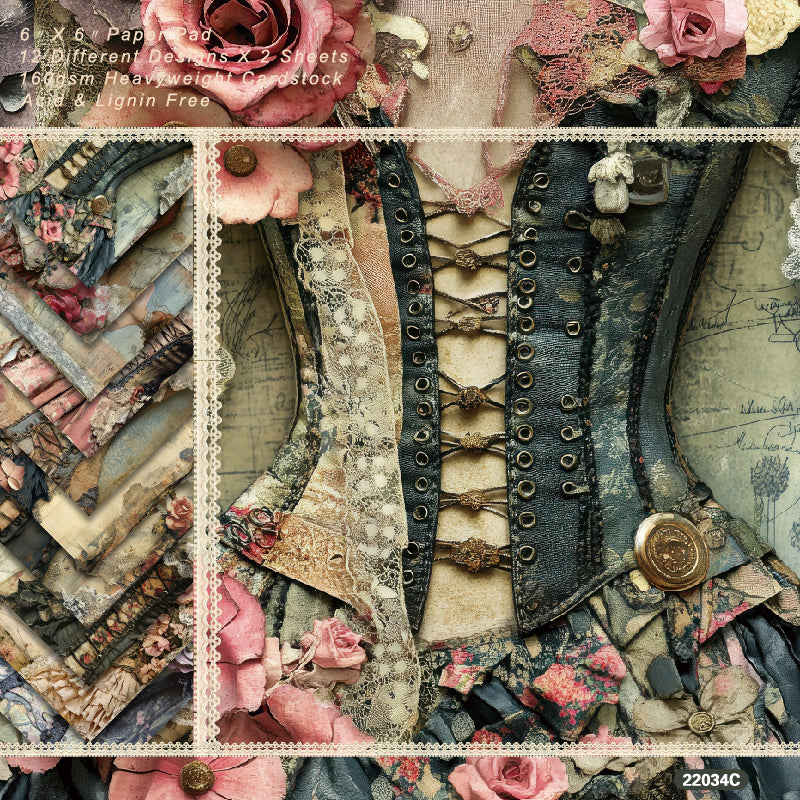 Twenty-four European-style clothing pattern cards can be used to make explosion boxes, DIY origami, and gift box decorations.