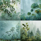 Journal Material Paper, Forest-Themed Background Paper, DIY Photo Album &amp; Journal Decoration Single-Sided Patterned Paper