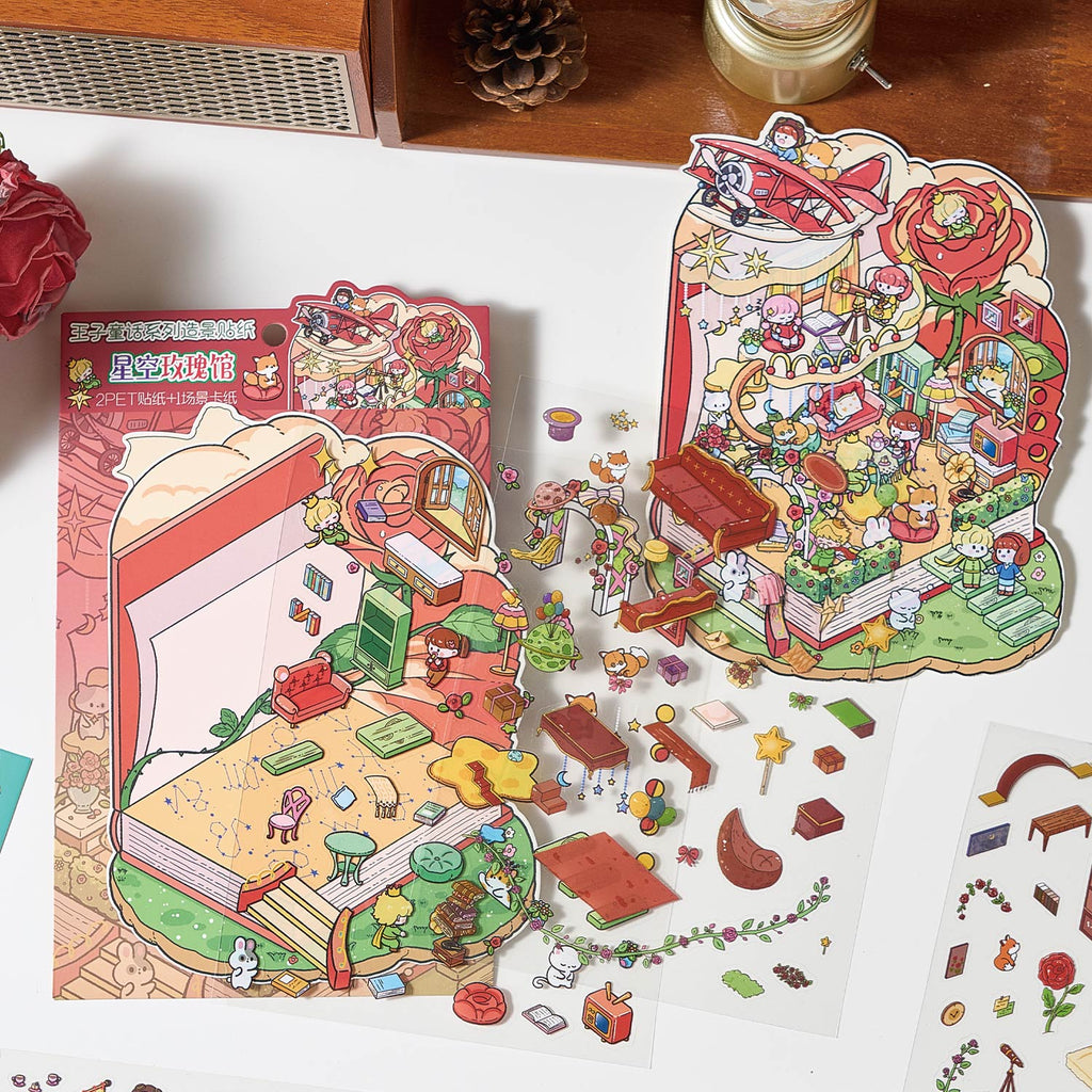 Fairy Tale Themed Creative Stickers, 3D DIY Collage for Scene-Making Stickers