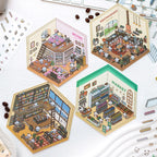 Cute Panda Scene 3D Landscape Stickers - Adorable Scrapbooking &amp; Diorama Decoration Supplies