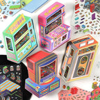 DIY 2.5D Diorama Stickers – Colorful Miniature Commercial Scene Stickers