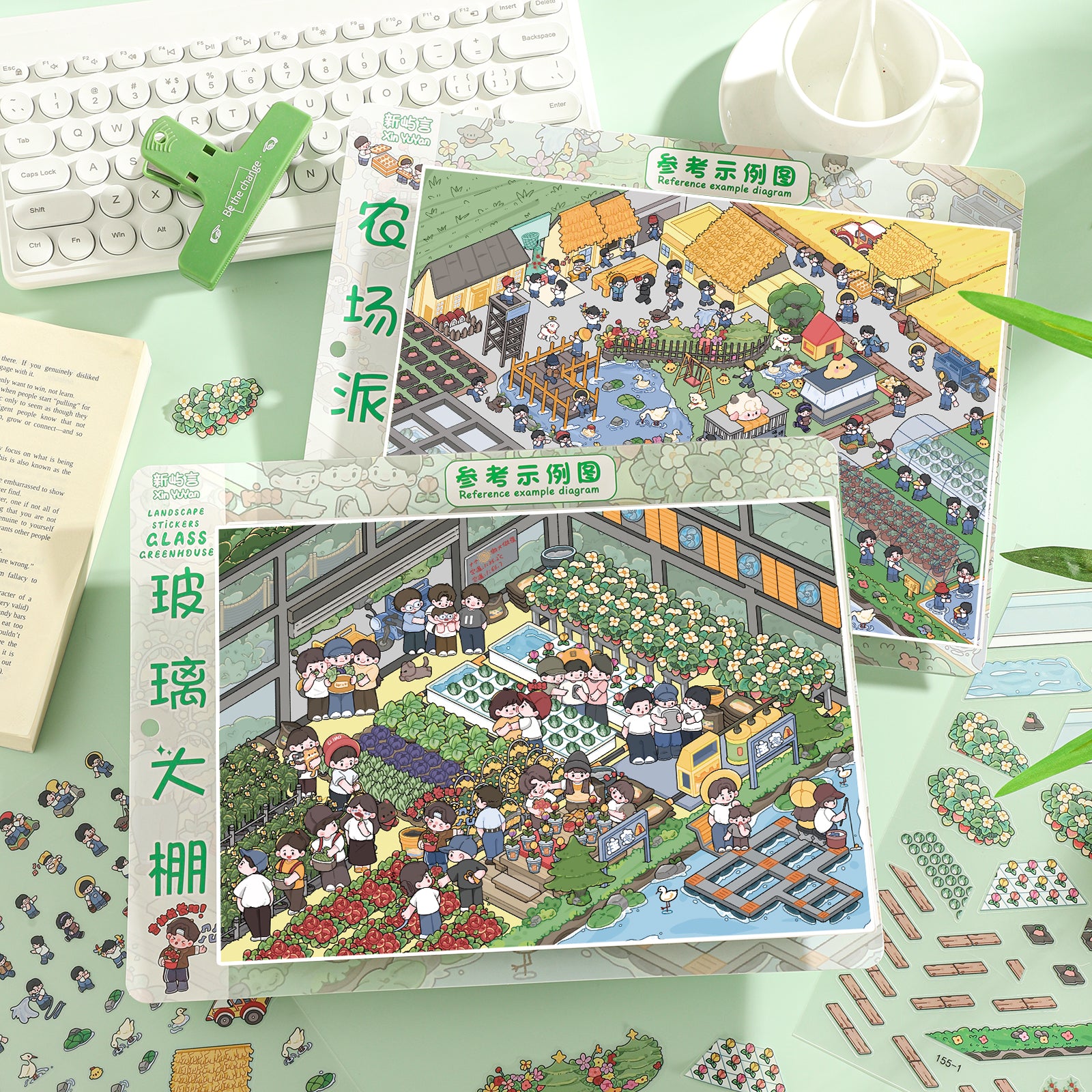 Osaka-Inspired 3D Diorama Stickers,DIY Miniature Scene Immersive Stickers