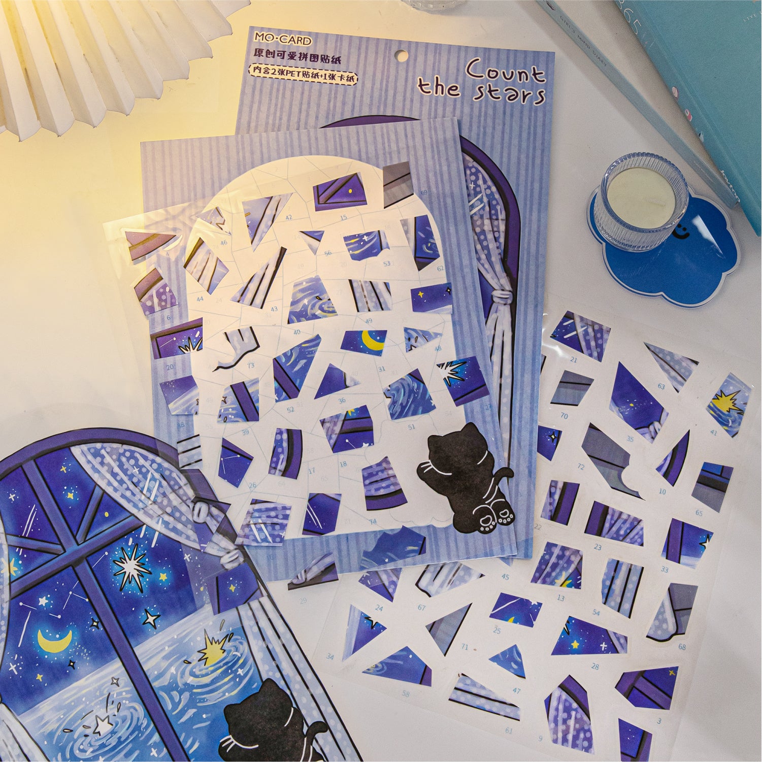 Little Black Cat Series - Cute Style Handwriting Journal DIY Scene Stickers