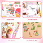 Cute Rabbit-Themed Landscape Stickers, Build a Rabbit World, Creative Journal Decoration Collage with Playful Stickers