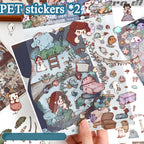 Slightly Spooky Cute Cartoon-Style Scenery Stickers, Creative Art Collage Fun Stickers