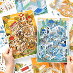 Exotic Architecture Scene Collage Materials - Scrapbook Decor DIY Diorama Stickers