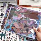 Yilan Slightly Spooky Themed Scenery Stickers, Creative Bullet Journal Decoration Stickers for Immersive Miniature Horror World