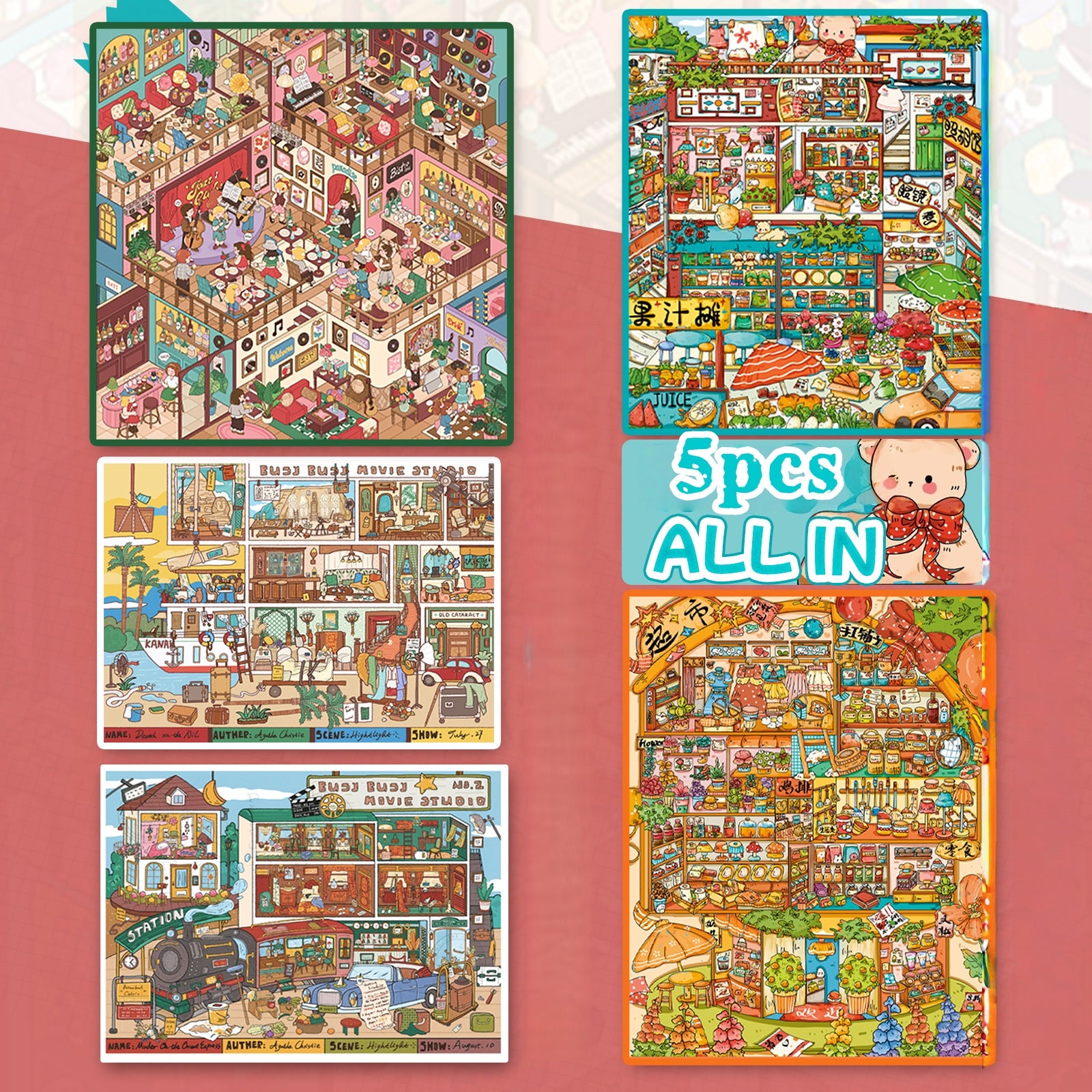 3D scene stickers, colorful stickers, reusable multiple times